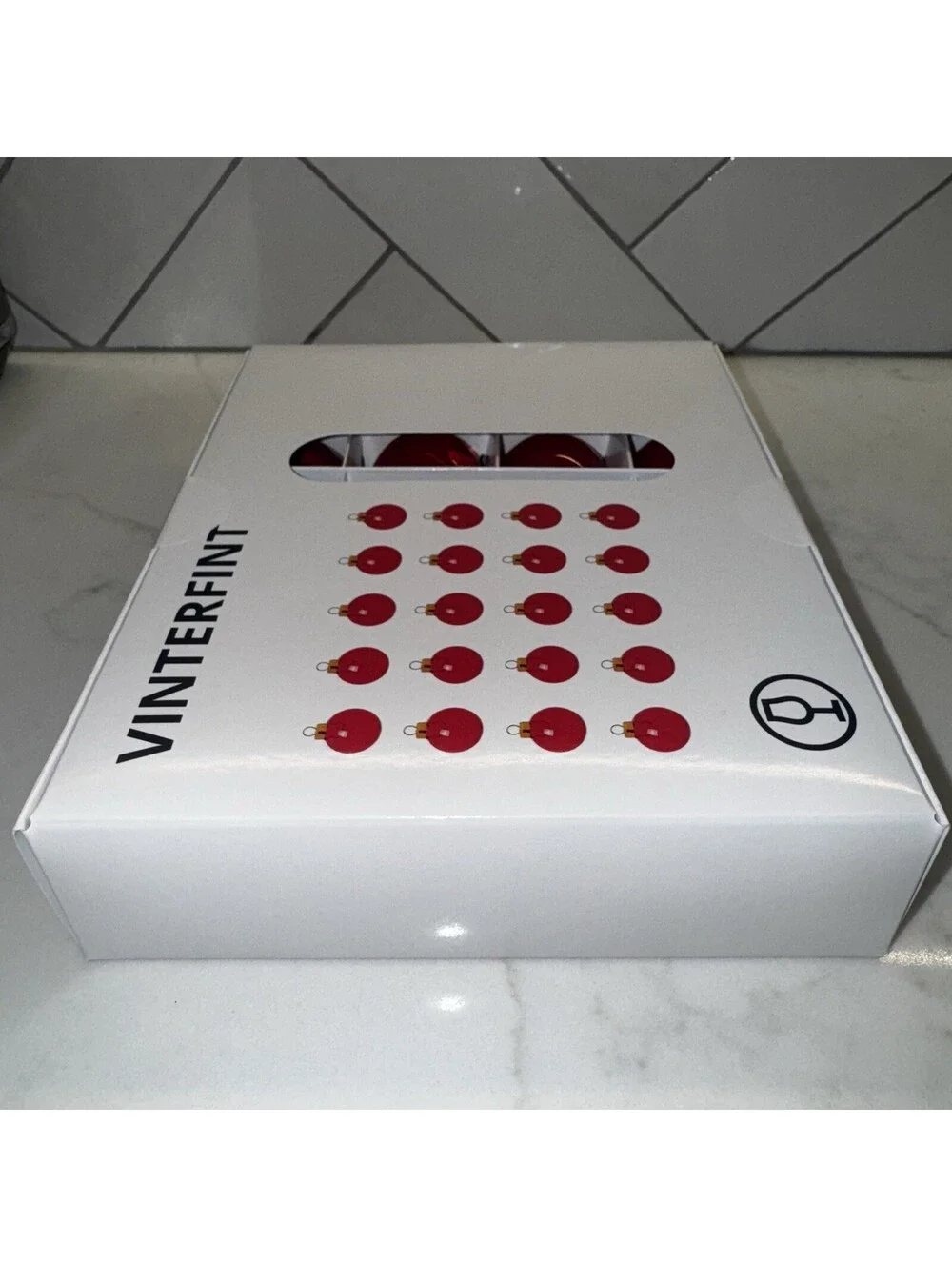 IKEA of Sweden VINTERFINT Red Glass Christmas Tree Ornaments 1.5” Set of 20 New!